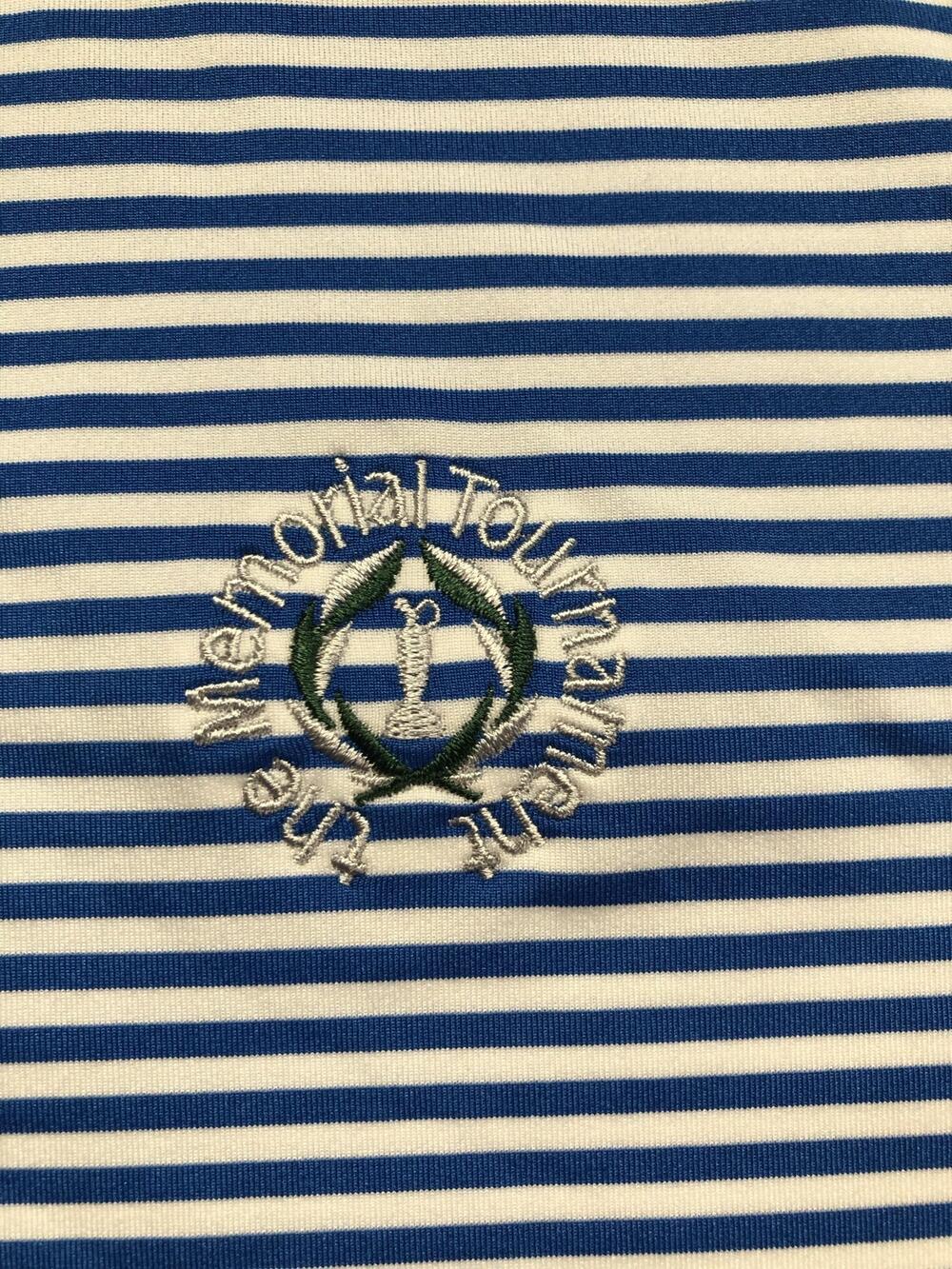 RLX Ralph Lauren Polo Shirt Boys L 14-16 Blue Stripe Memorial Golf Short Sleeve - Picture 6 of 14